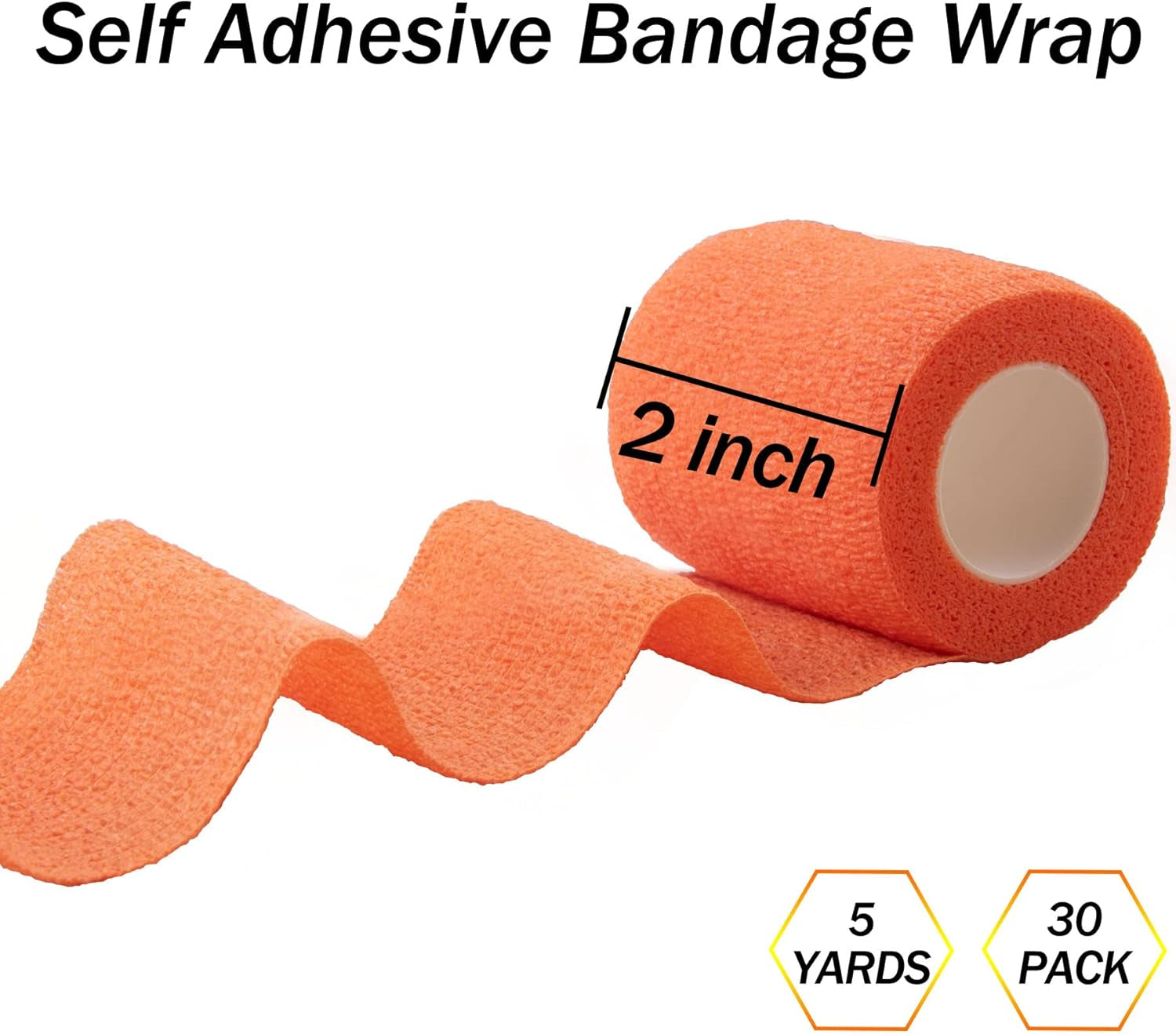 30 Rolls Self Adherent Wrap 2 Inch Bandage Adhesive Wrap Breathable Athletic Tape Stretch Wrap Roll Sports Wrap Tape Self Adhesive Bandage Wrap for Wrist Ankle Swelling Sprains(30 Colors)