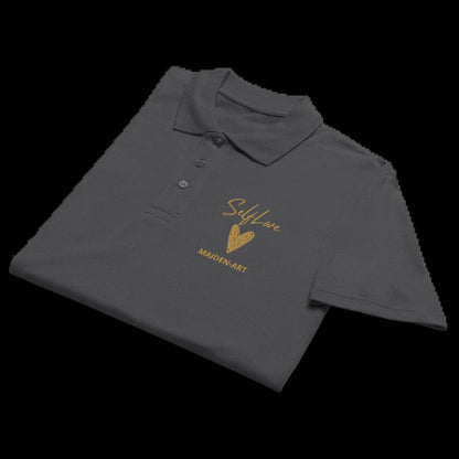 Self Love Premium Pique Polo Shirt with Old Gold Embroidery