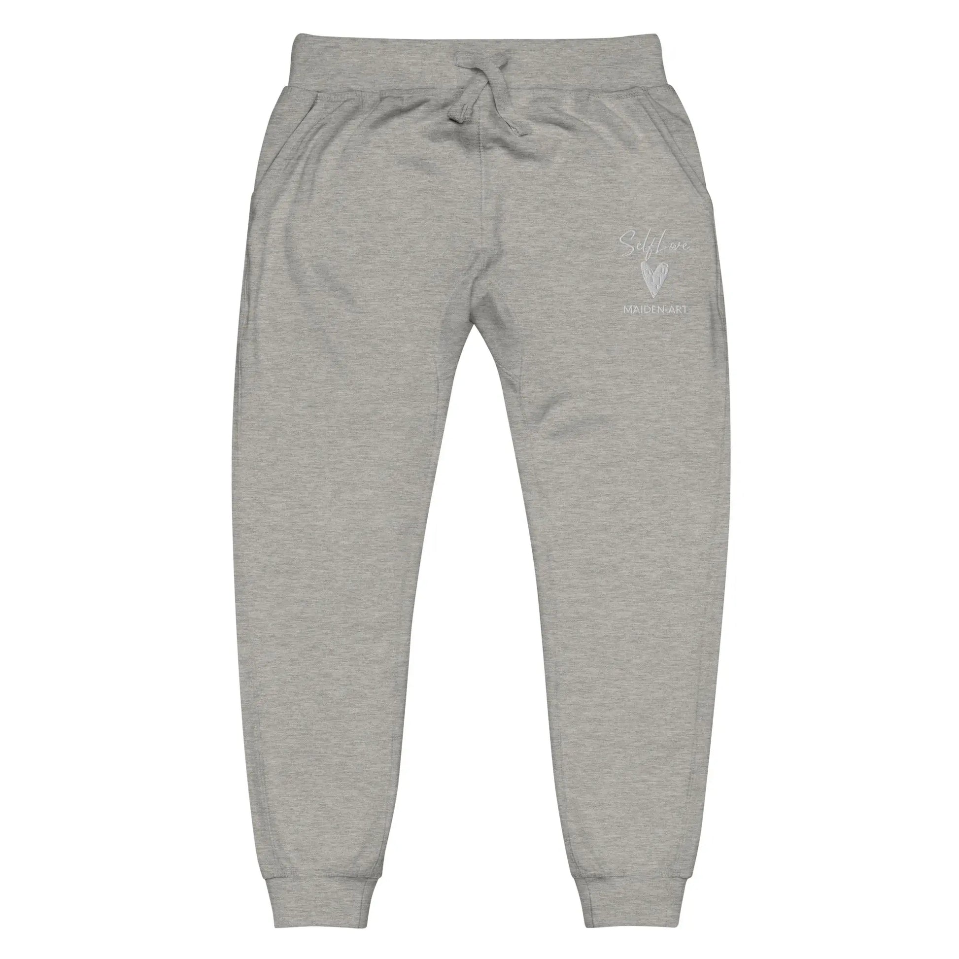 Self Love Unisex Fleece Sweatpants with Embroidery Fashion Sweatpants