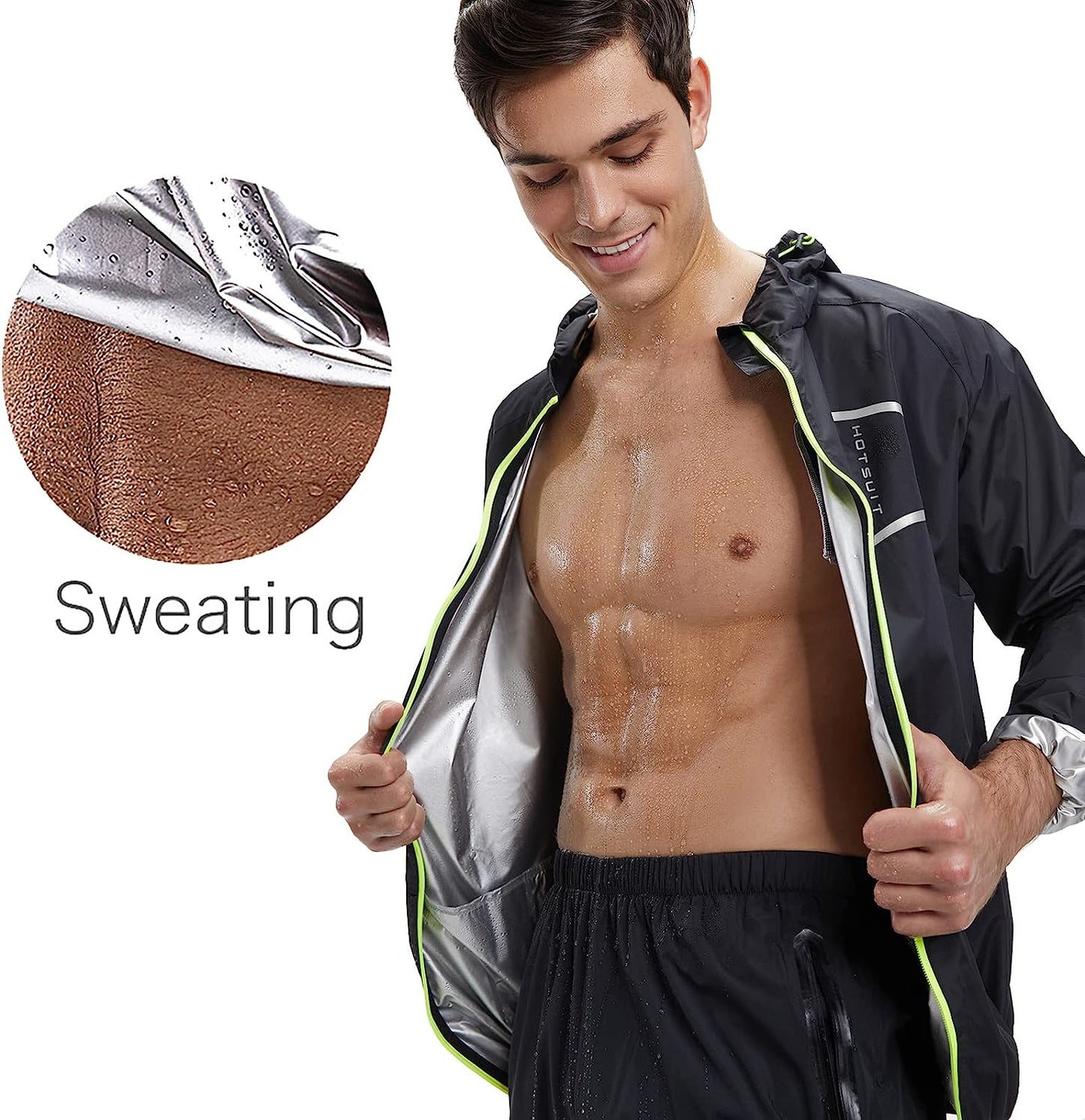 Sauna Suit Men Non Rip Boxing Sweat Suits Exercise Workout Jacket