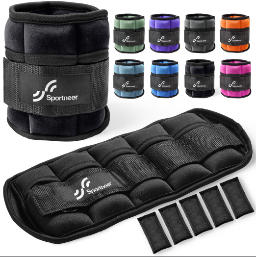 Ankle Weights, 1 Pair 2 3 4 5 Lbs Adjustable Leg Weights, Strength Training Ankle Weights for Men Women, Wrist Weights Strap Set for Walking Running Gym Fitness Workout 2 Pack