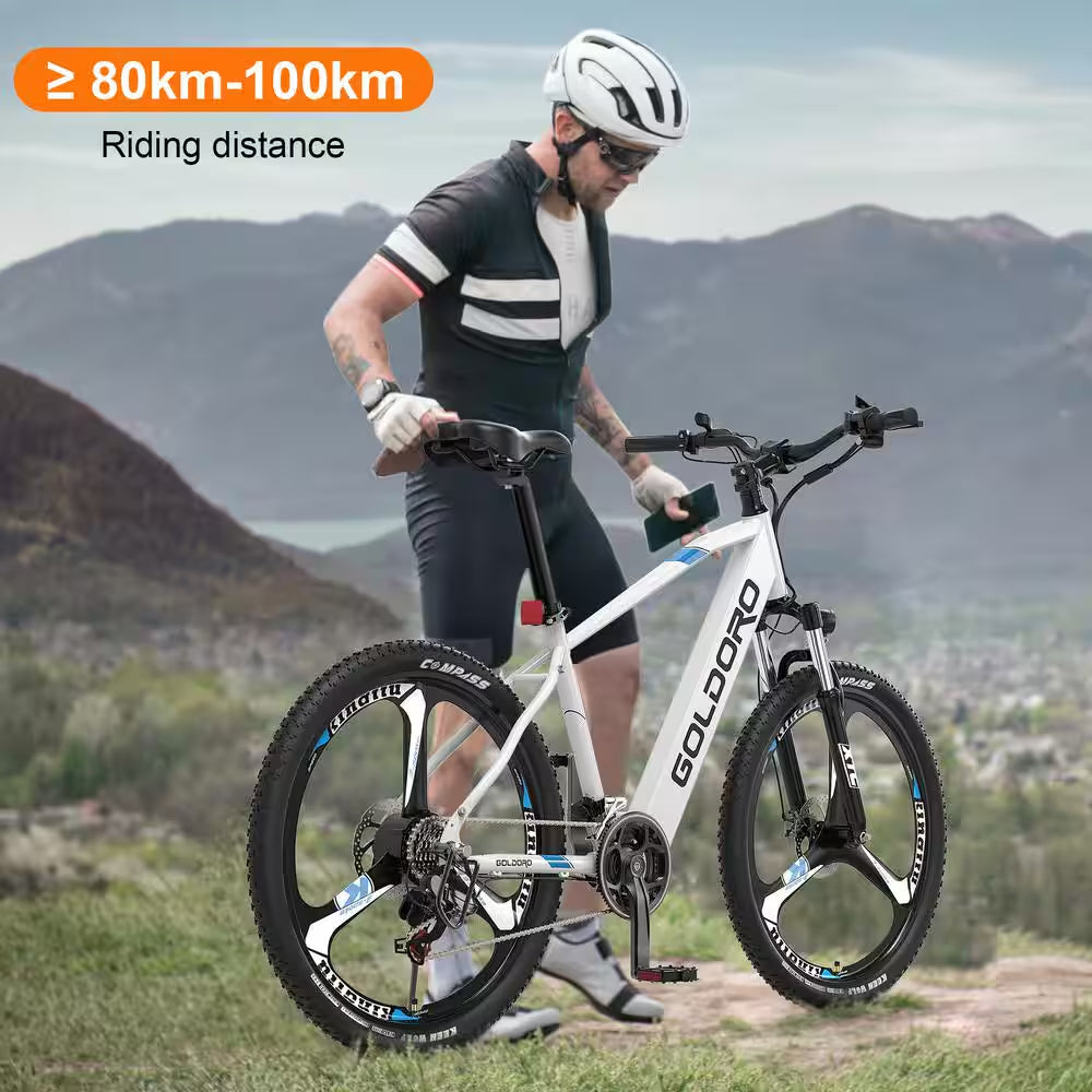 Electric Bike X7 Sport E-Bike, Full Suspension 26In. Tire 350W 36V, Max 18 MPH, 21 Speed 52-62 Mile Riding Distance