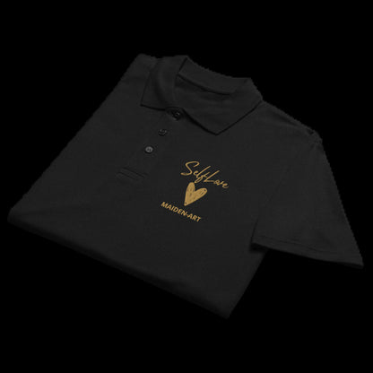 Self Love Premium Pique Polo Shirt with Old Gold Embroidery