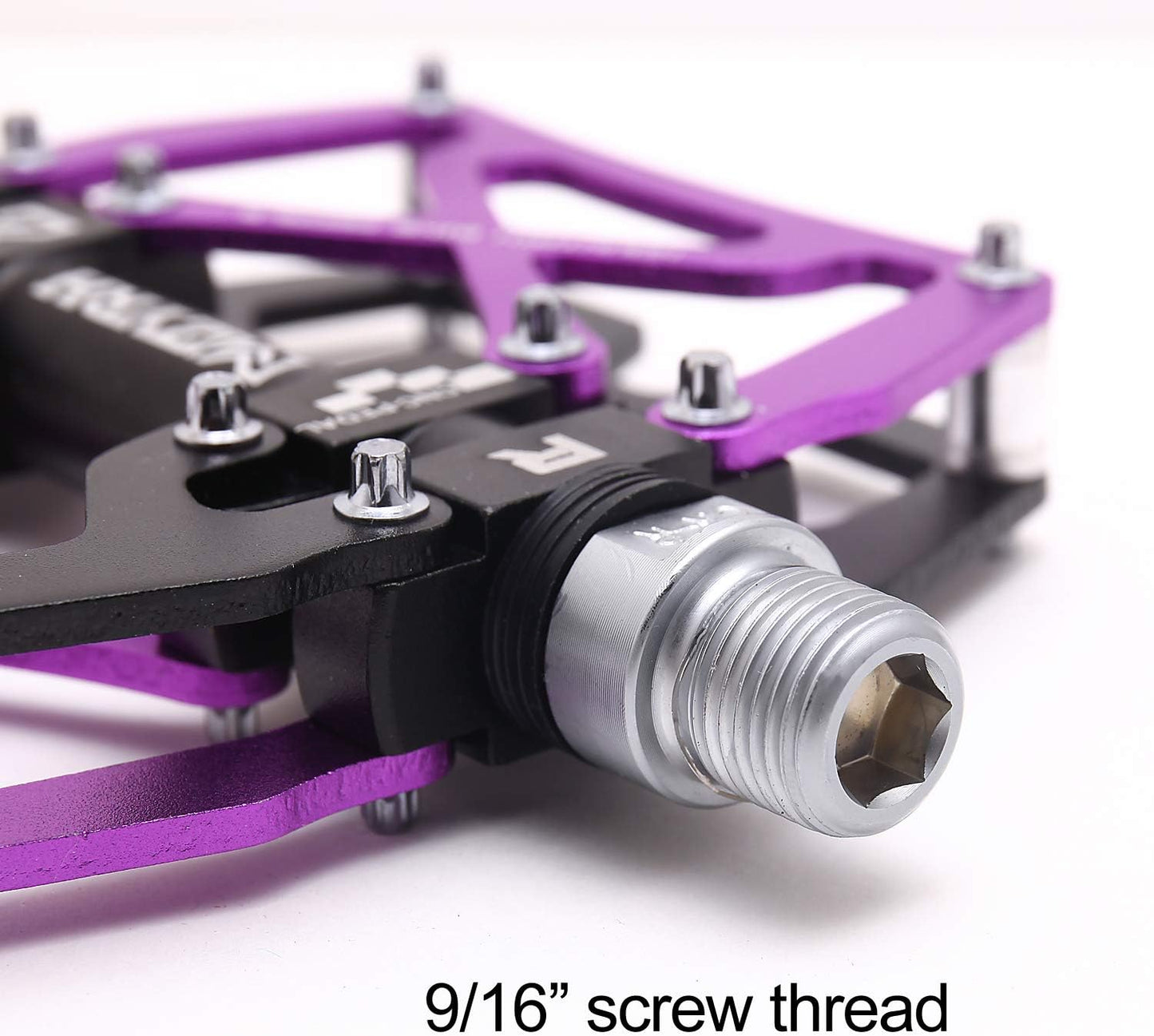 Mountain Bike Pedals, Ultra Strong Colorful CNC Machined 9/16" Cycling Sealed 3 Bearing Pedals