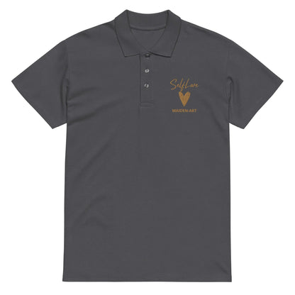 Self Love Premium Pique Polo Shirt with Old Gold Embroidery