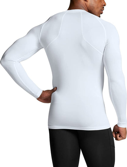 Men'S UPF 50+ Long Sleeve Compression Shirts, Water Sports Rash Guard Base Layer, Athletic Workout Shirt