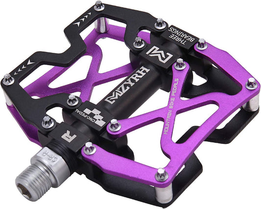 Mountain Bike Pedals, Ultra Strong Colorful CNC Machined 9/16" Cycling Sealed 3 Bearing Pedals